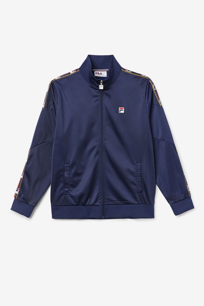 Fila Jacket Mens Navy Carson Track - Ireland 36092-ZVSG